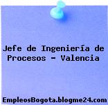 Jefe de Ingeniería de Procesos – Valencia