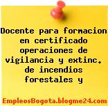 Docente para formacion en certificado operaciones de vigilancia y extinc. de incendios forestales y